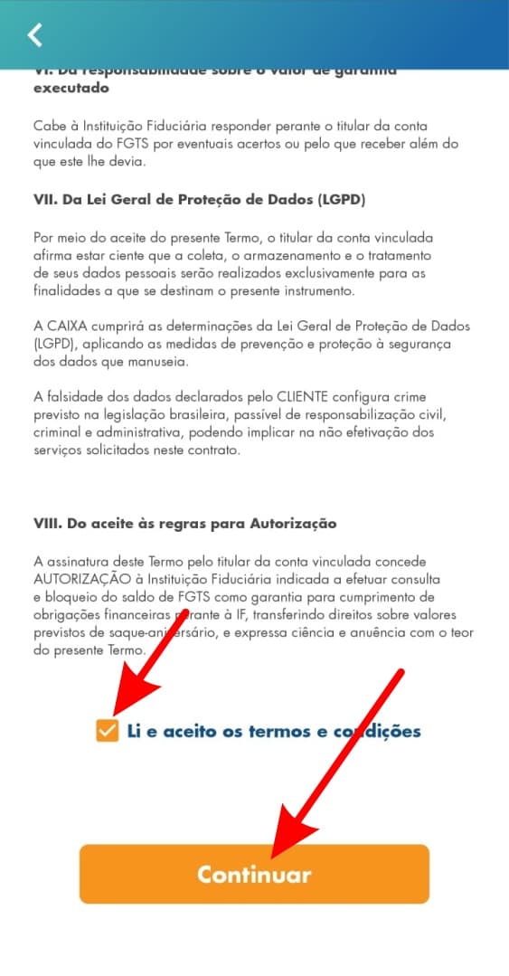 Baixando aplicativo FGTS