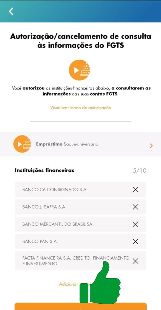 Baixando aplicativo FGTS