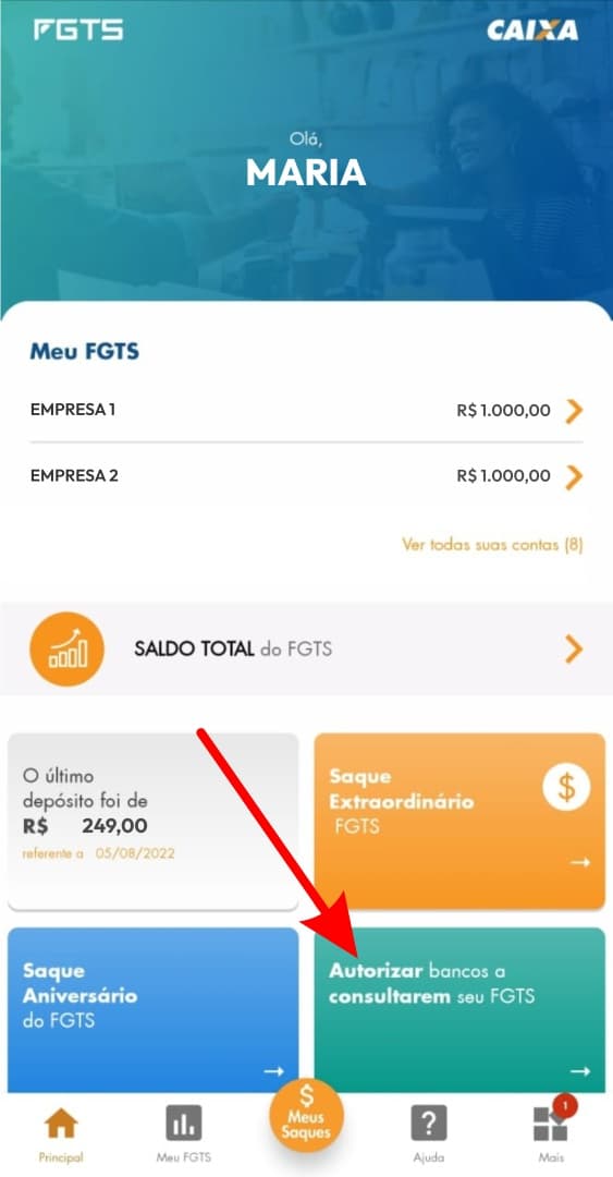 Baixando aplicativo FGTS